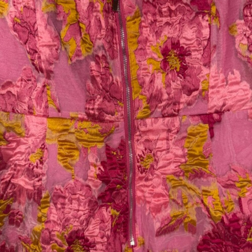 Showpo Strapless Floral Dress Size 12 Pink Jacquard Party Spring Summer - Picture 7 of 12